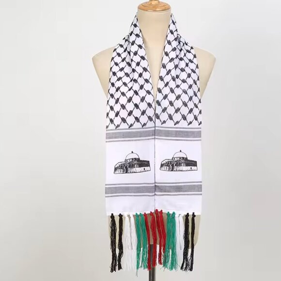 Palestinian Keffiyeh Satin Palestinian Flag Al Quds - Picture 1 of 3